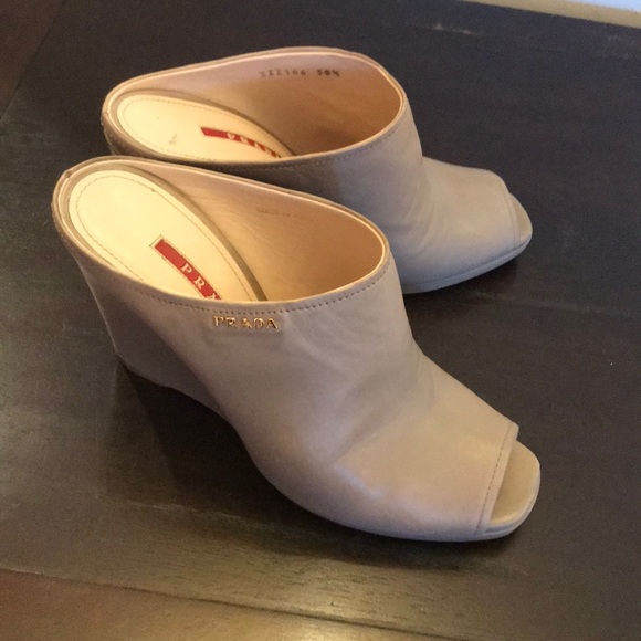 Prada Grey Wedge Slide - Picture 3 of 6